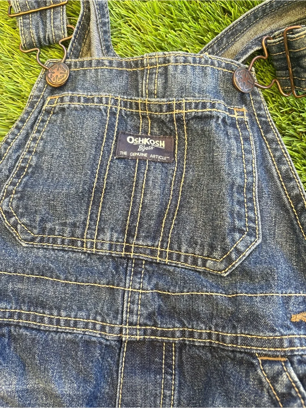 OshKosh B'gosh Vintage-Style Denim Short Overalls - Blue